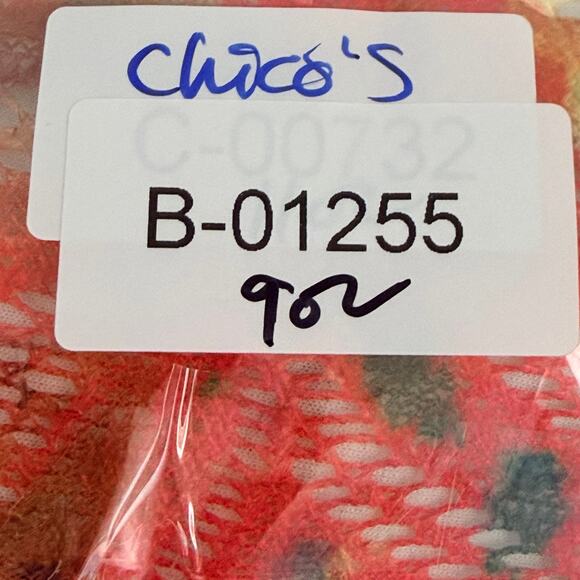 Chico's Top Womens 3 Multicolor Cheetah Floral Summer Surprise Mesh Overlay - Picture 11 of 12